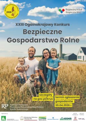 Plakat informujący o konkursie w rolnictwie