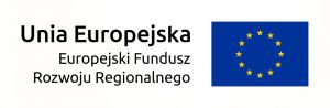 Flaga oraz napis Unia Europejska i Europejski Fundusz Rozwoju Regionalnego