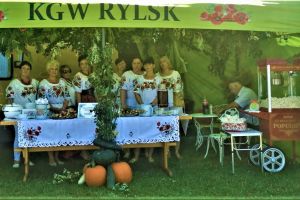 Na stoisku pod namiotem należącym do Koła Gospodyń Wiejskich w Rylsku członkinie KGW prezentują przygotowane przez siebie...